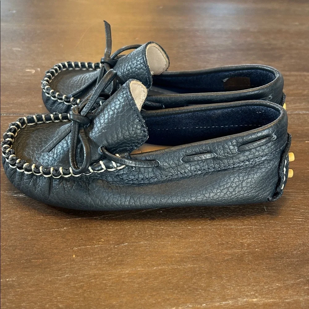 Elephantito Navy Leather Slip-on Loafer Driver Shoes
